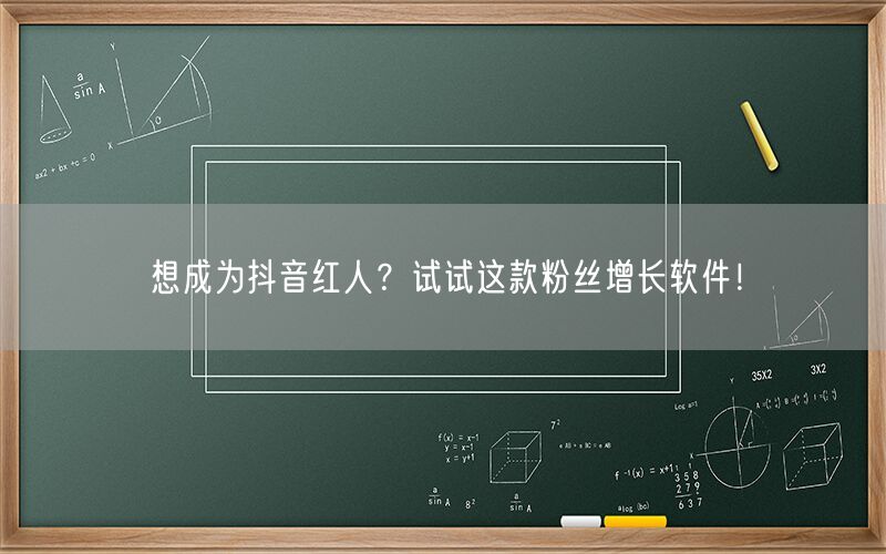 想成为抖音红人？试试这款粉丝增长软件！